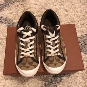 Coach sneakers “Francesca” khaki/chestnut size 7